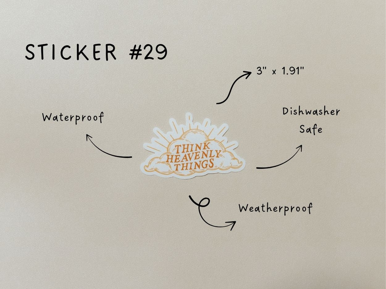 Christian Vinyl Sticker Set #6, Waterproof Stickers, Christian Stickers, Bible Stickers, Faith Sticker