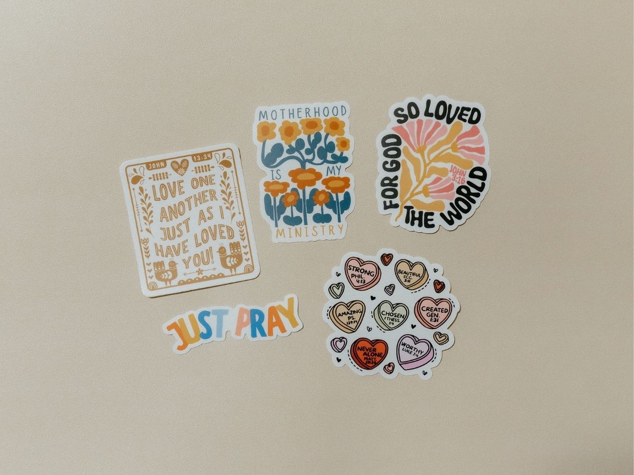 Christian Vinyl Sticker Set #7, Waterproof Stickers, Christian Stickers, Bible Stickers, Faith Sticker