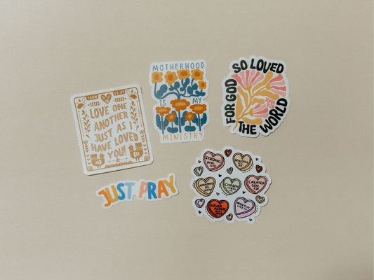 Christian Vinyl Sticker Set #7, Waterproof Stickers, Christian Stickers, Bible Stickers, Faith Sticker