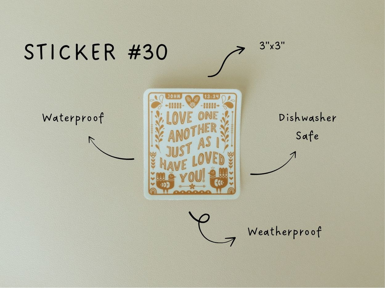 Christian Vinyl Sticker Set #7, Waterproof Stickers, Christian Stickers, Bible Stickers, Faith Sticker