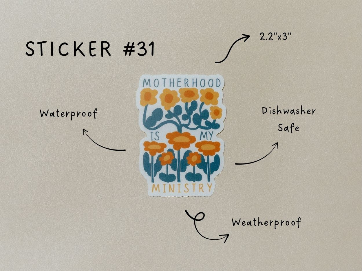 Christian Vinyl Sticker Set #7, Waterproof Stickers, Christian Stickers, Bible Stickers, Faith Sticker