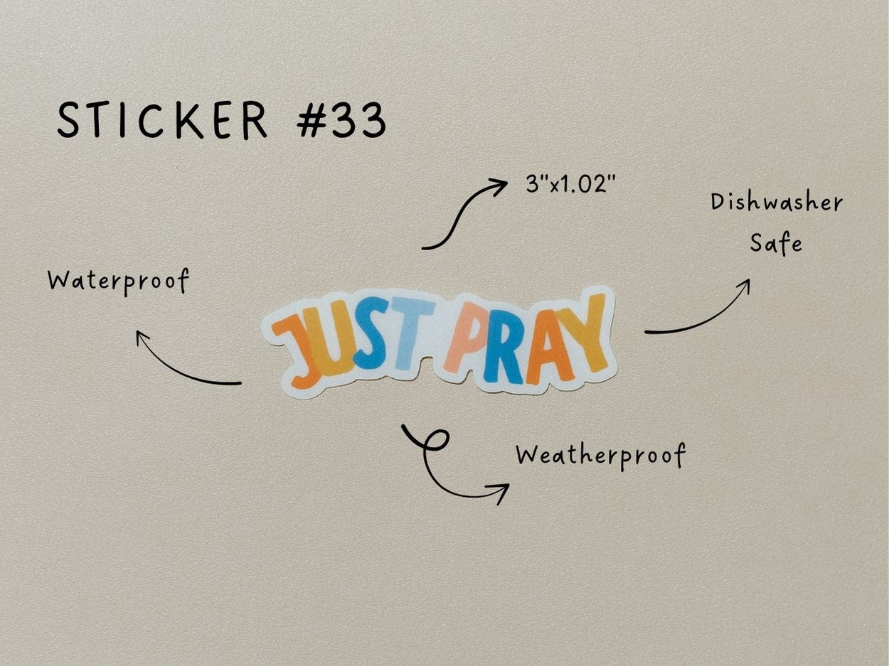 Christian Vinyl Sticker Set #7, Waterproof Stickers, Christian Stickers, Bible Stickers, Faith Sticker