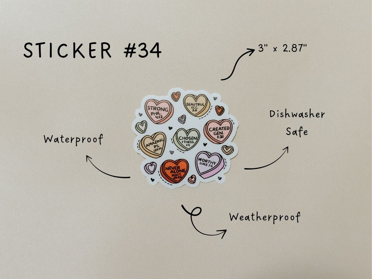 Christian Vinyl Sticker Set #7, Waterproof Stickers, Christian Stickers, Bible Stickers, Faith Sticker