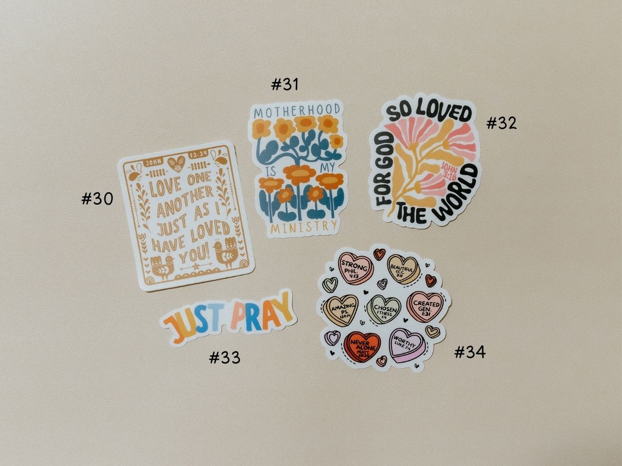 Christian Vinyl Sticker Set #7, Waterproof Stickers, Christian Stickers, Bible Stickers, Faith Sticker