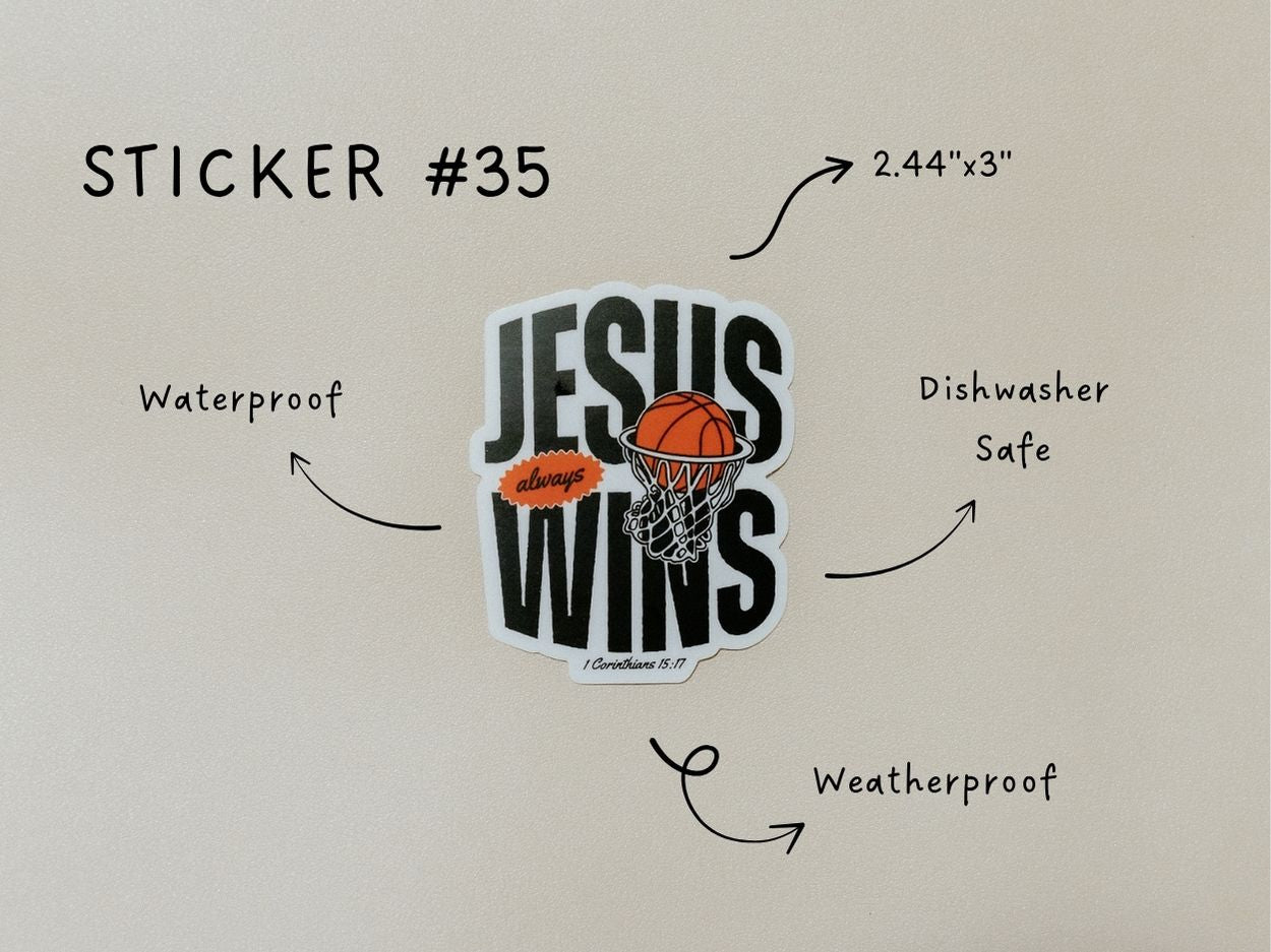 Christian Vinyl Sticker Set #8, Waterproof Stickers, Christian Stickers, Bible Stickers, Faith Sticker