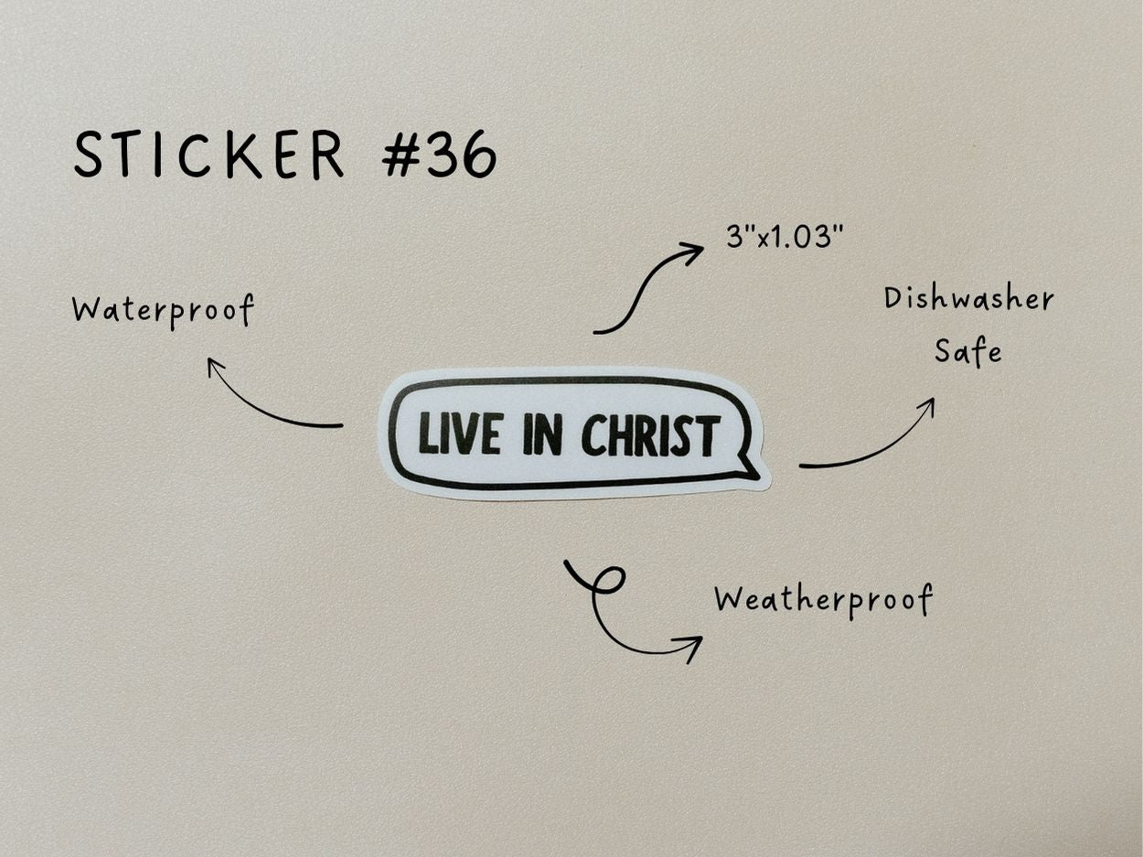 Christian Vinyl Sticker Set #8, Waterproof Stickers, Christian Stickers, Bible Stickers, Faith Sticker