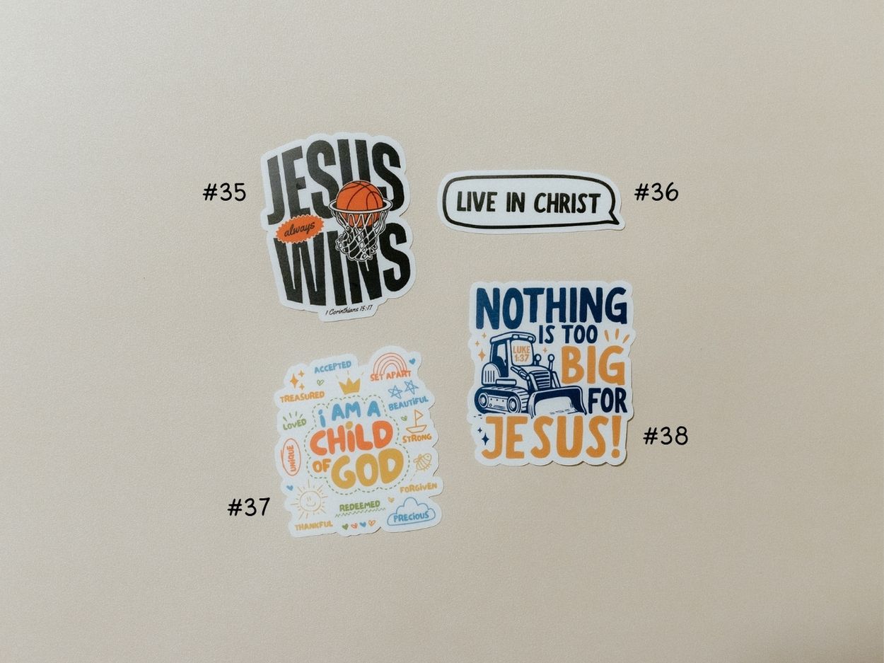 Christian Vinyl Sticker Set #8, Waterproof Stickers, Christian Stickers, Bible Stickers, Faith Sticker
