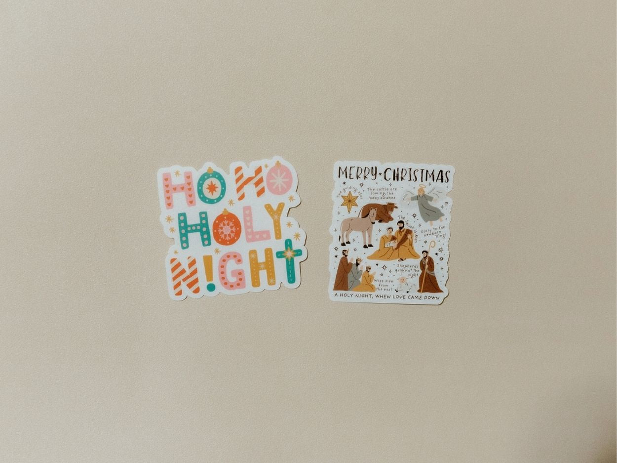 Christian Vinyl Sticker Set #9, Waterproof Stickers, Christian Stickers, Christmas Stickers, Faith Sticker