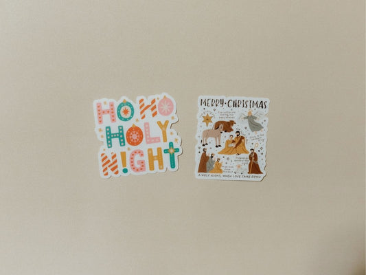 Christian Vinyl Sticker Set #9, Waterproof Stickers, Christian Stickers, Christmas Stickers, Faith Sticker
