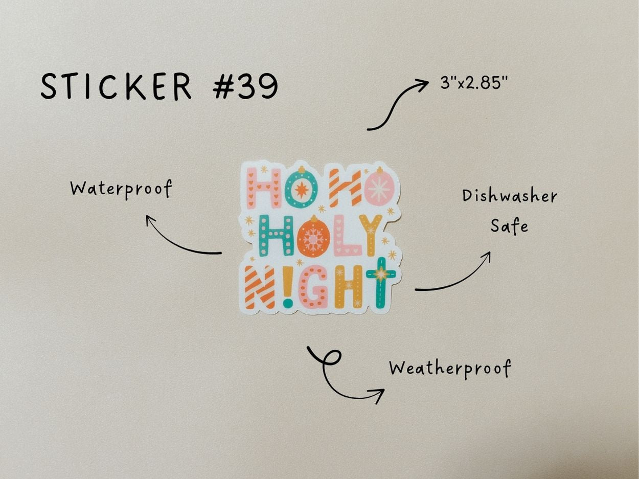 Christian Vinyl Sticker Set #9, Waterproof Stickers, Christian Stickers, Christmas Stickers, Faith Sticker