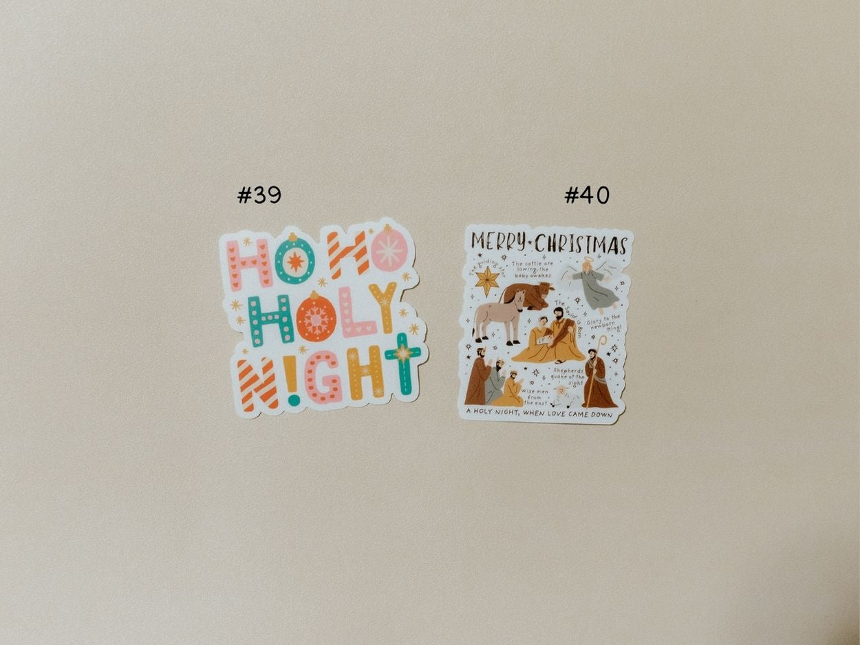 Christian Vinyl Sticker Set #9, Waterproof Stickers, Christian Stickers, Christmas Stickers, Faith Sticker