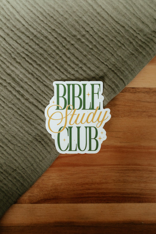 Bible Study Club, Waterproof Vinyl Sticker, 2.8x3"