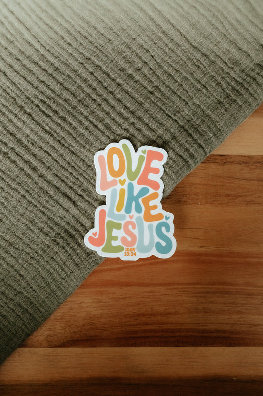 Love Like Jesus, Waterproof Vinyl Sticker, 3x2.6"