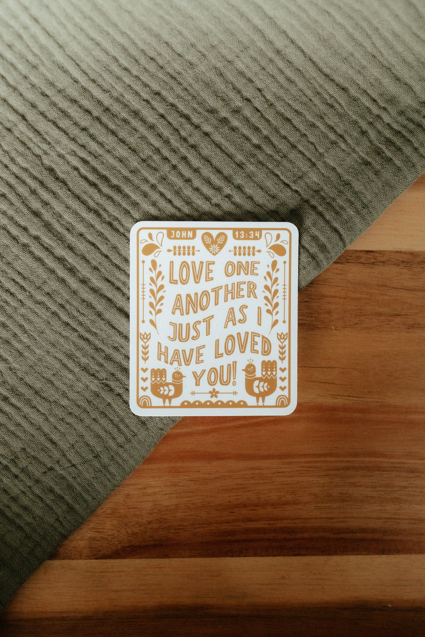 Love One Another, Waterproof Vinyl Sticker, 3x3"