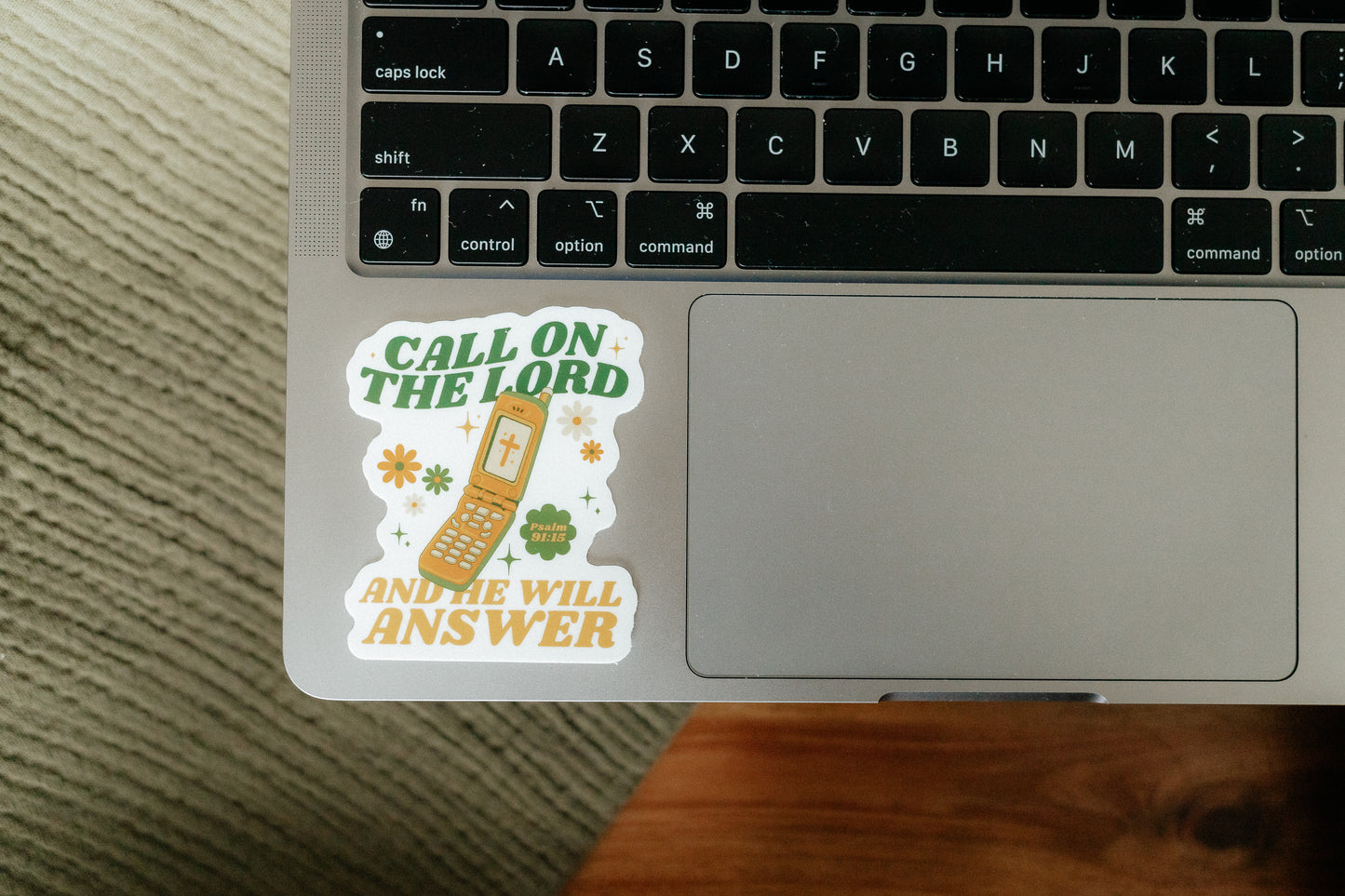 Call on the Lord and He Will Answer, Waterproof Vinyl Sticker, 2.5x3"