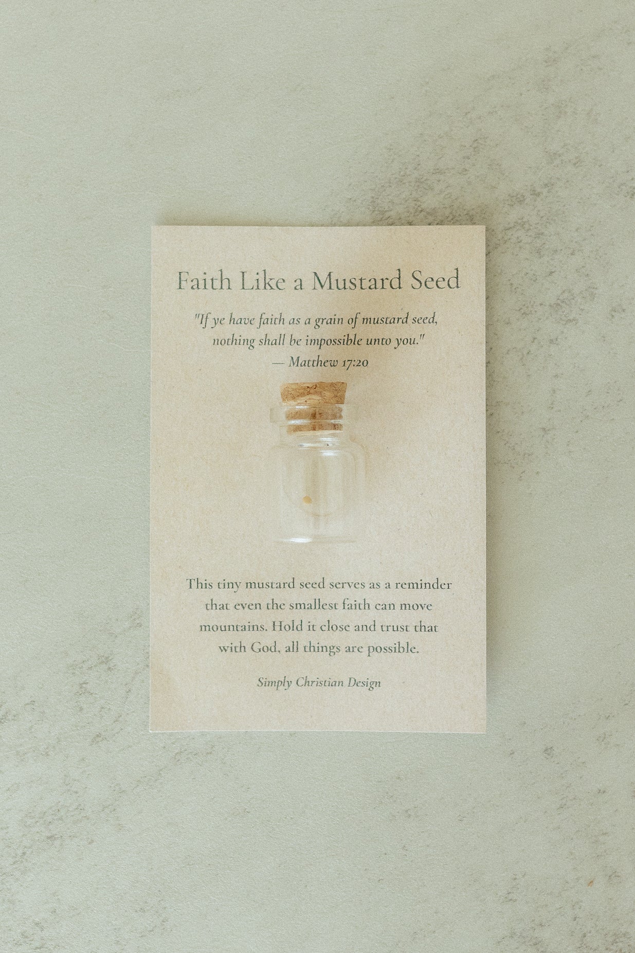 Faith Like a Mustard Seed, Ministering Handout, Christian Gifts