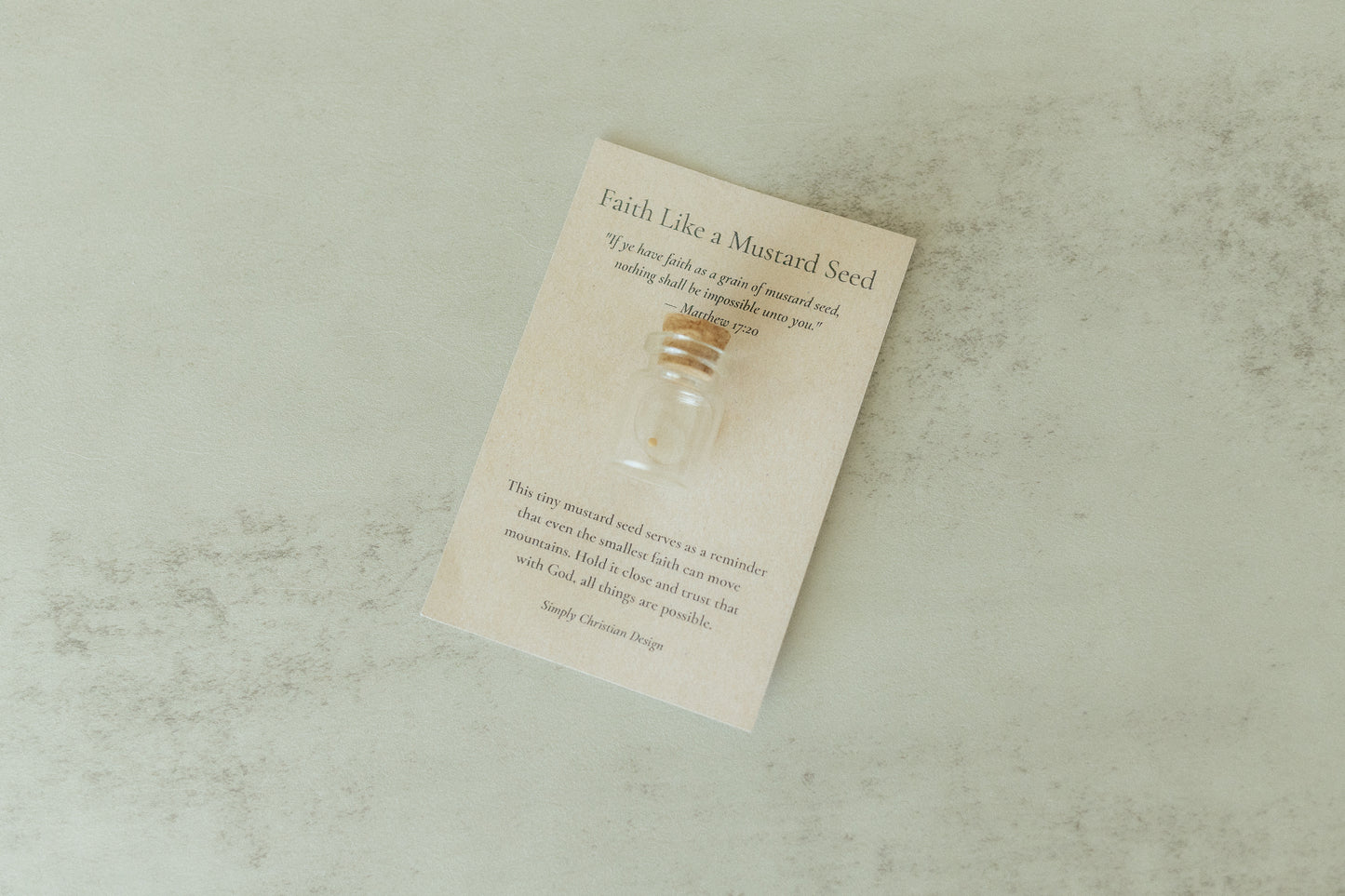 Faith Like a Mustard Seed, Ministering Handout, Christian Gifts