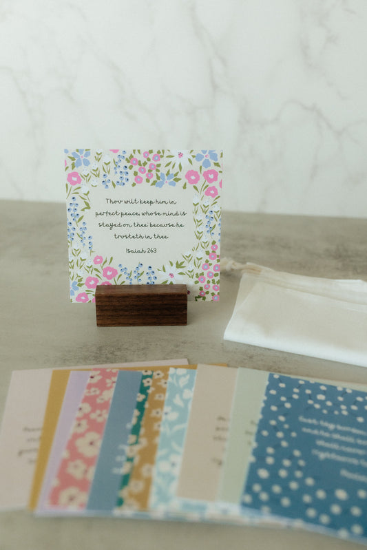 Mini Scripture Card Set, Floral, 12 Bible Verse Cards