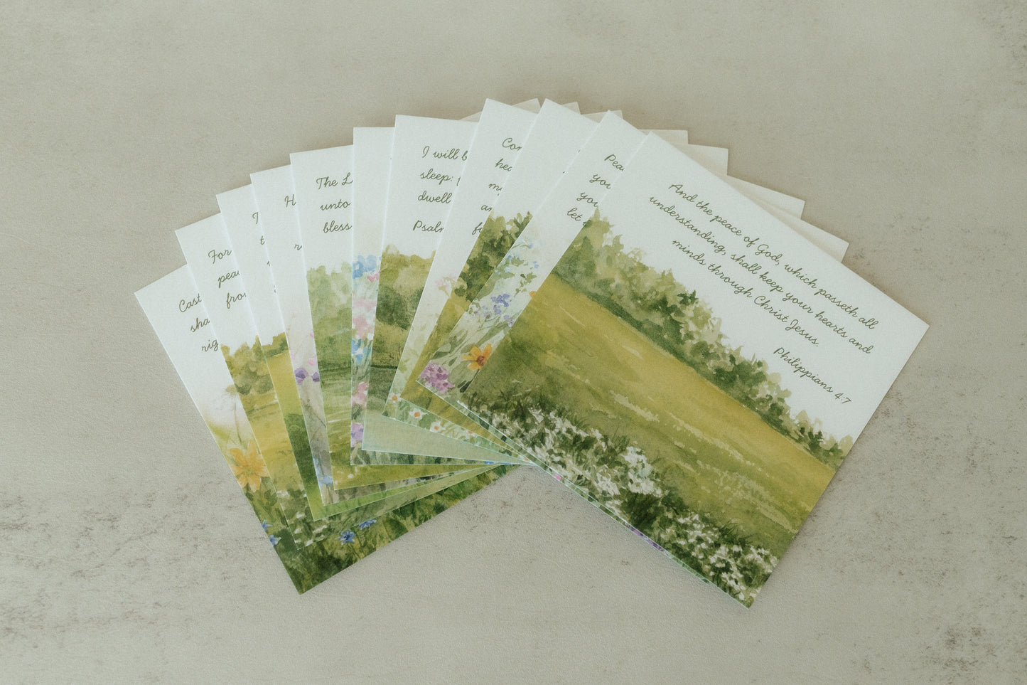Mini Scripture Card Set, Landscape, 12 Bible Verse Cards