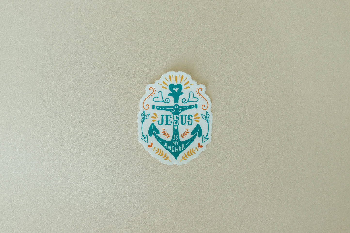 Jesus Is My Anchor, Waterproof Vinyl Sticker, 2.4x3"