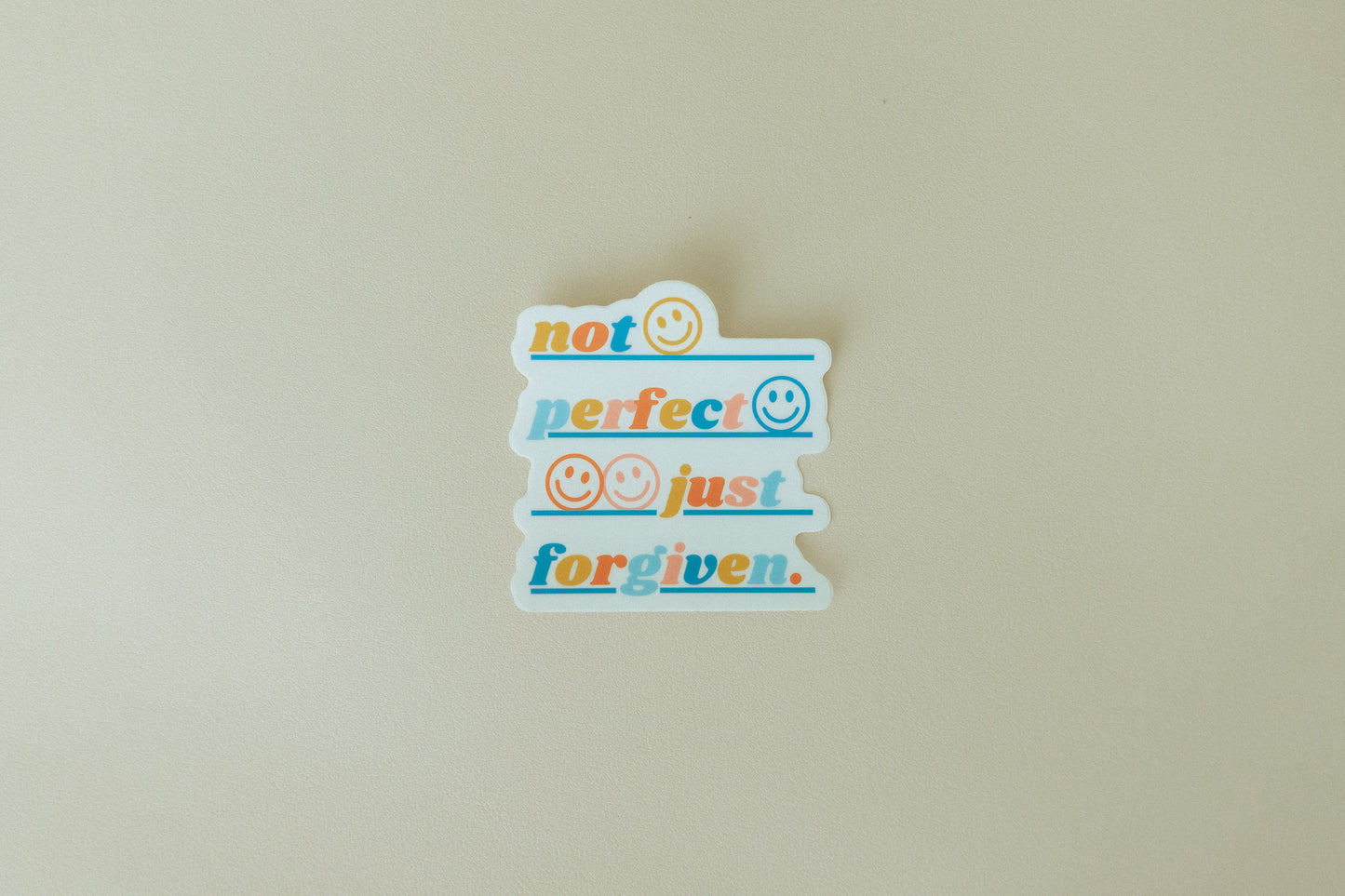 Not Perfect Just Forgiven, Waterproof Vinyl Sticker, 2.9x3"
