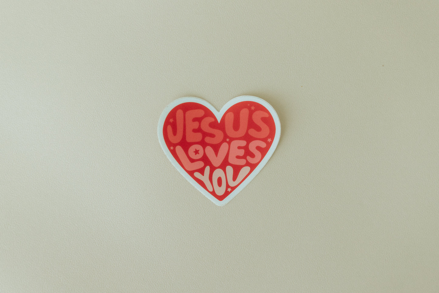 Jesus Loves You, Waterproof Vinyl Sticker, 3x2.7"