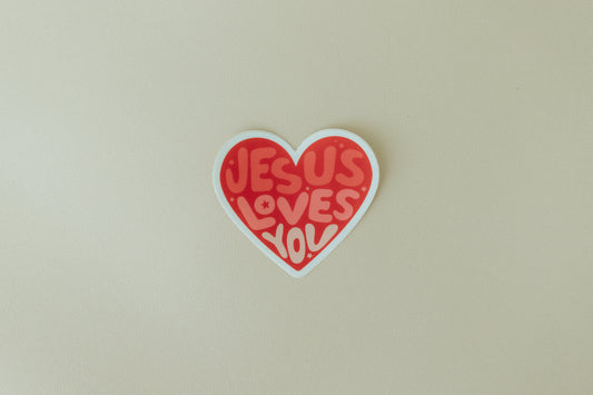 Jesus Loves You, Waterproof Vinyl Sticker, 3x2.7"