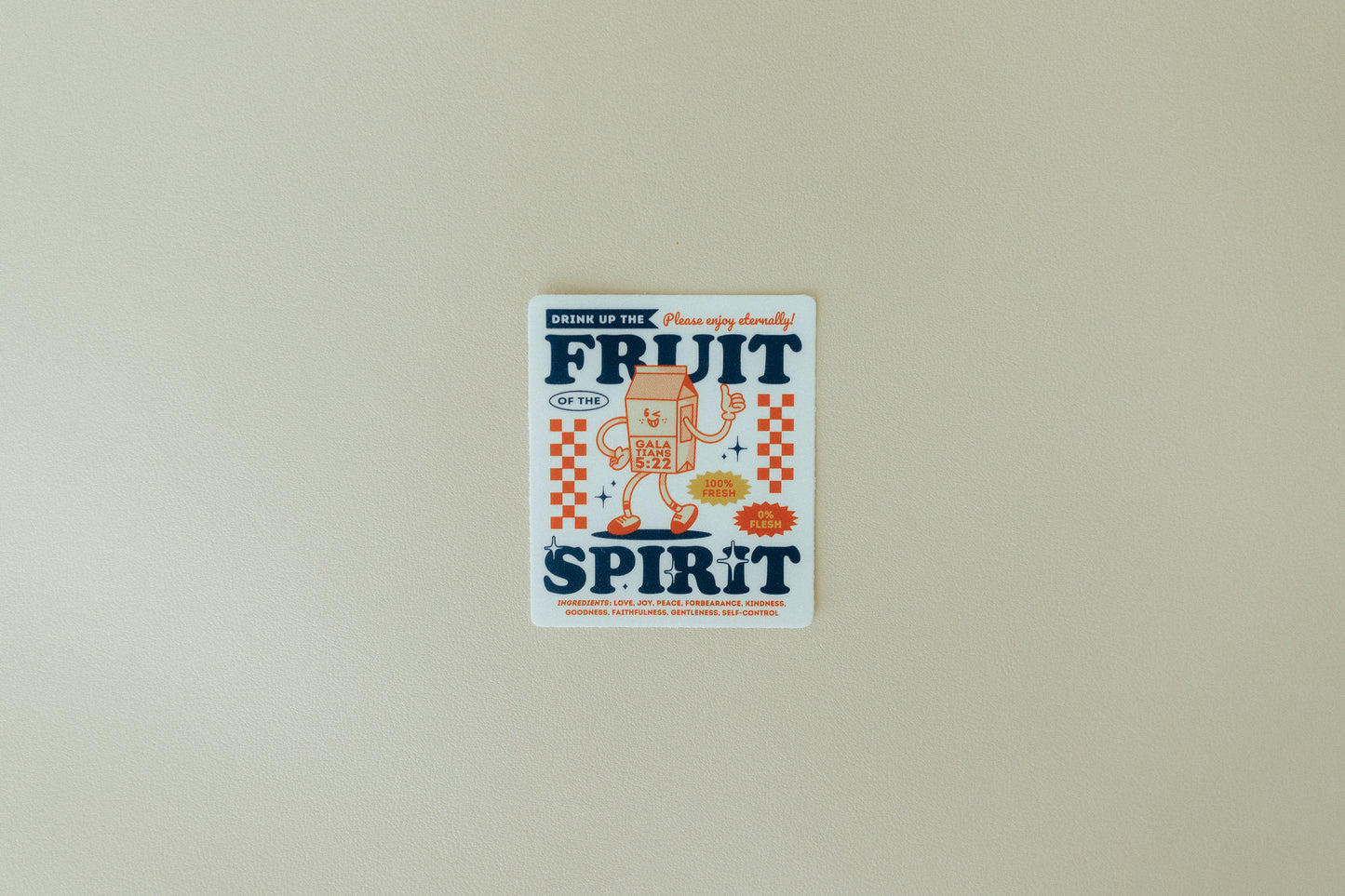 Retro Fruit of the Spirit, Waterproof Vinyl Sticker, 2.6x3"