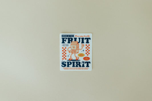 Retro Fruit of the Spirit, Waterproof Vinyl Sticker, 2.6x3"