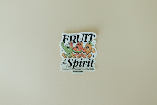 Fruit of the Spirit, Waterproof Vinyl Sticker, 2.7x3"