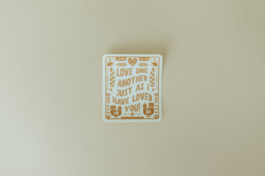 Love One Another, Waterproof Vinyl Sticker, 3x3"