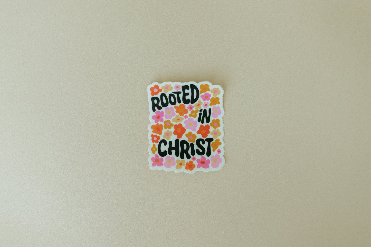 Rooted In Christ, Waterproof Vinyl Sticker, 2.5x3"