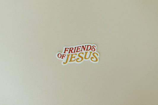 Friends of Jesus, Waterproof Vinyl Sticker, 2x3"