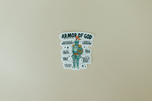 Armor of God, Waterproof Vinyl Sticker, 2.7x3"