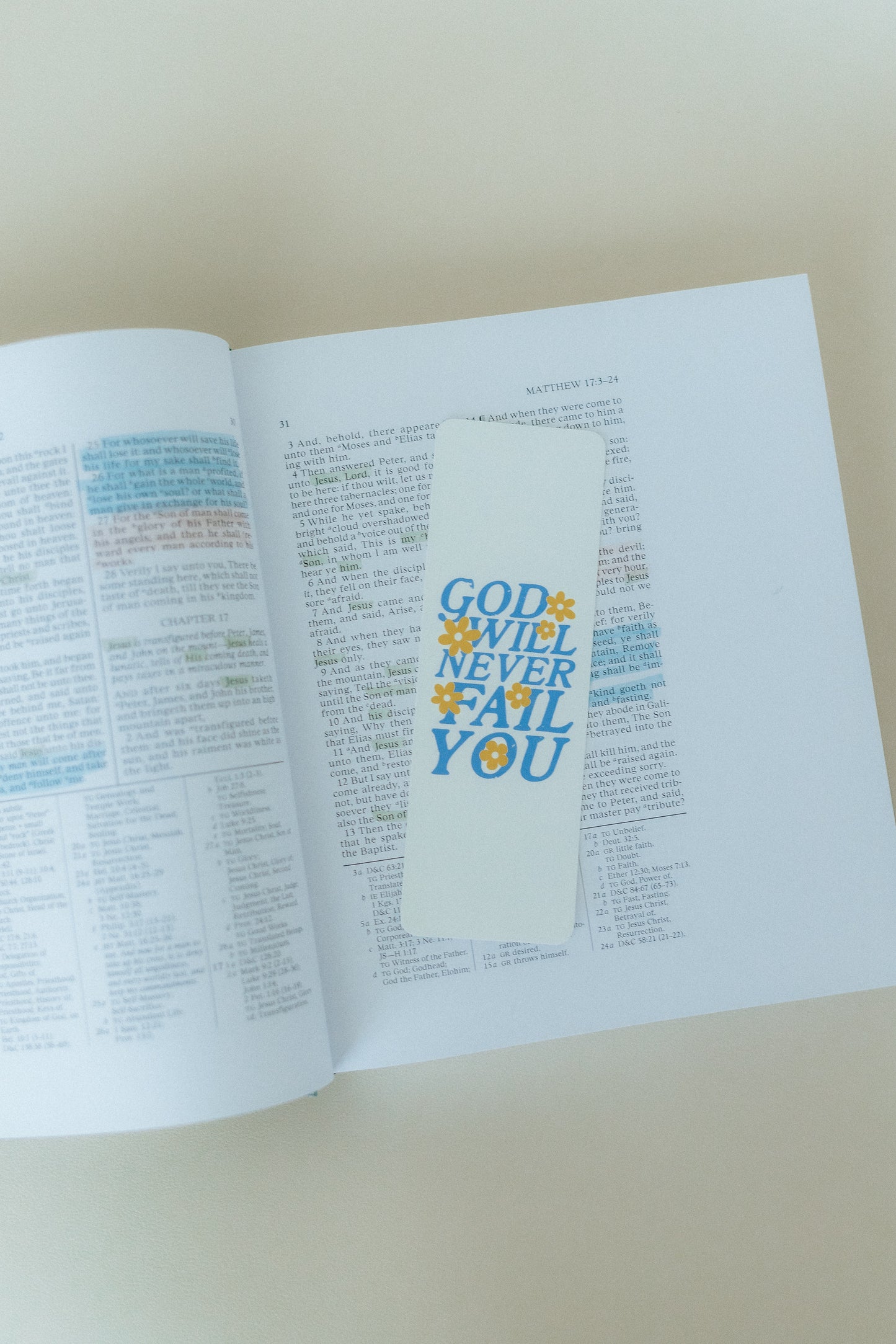 God Will Never Fail You, Christian Bookmark
