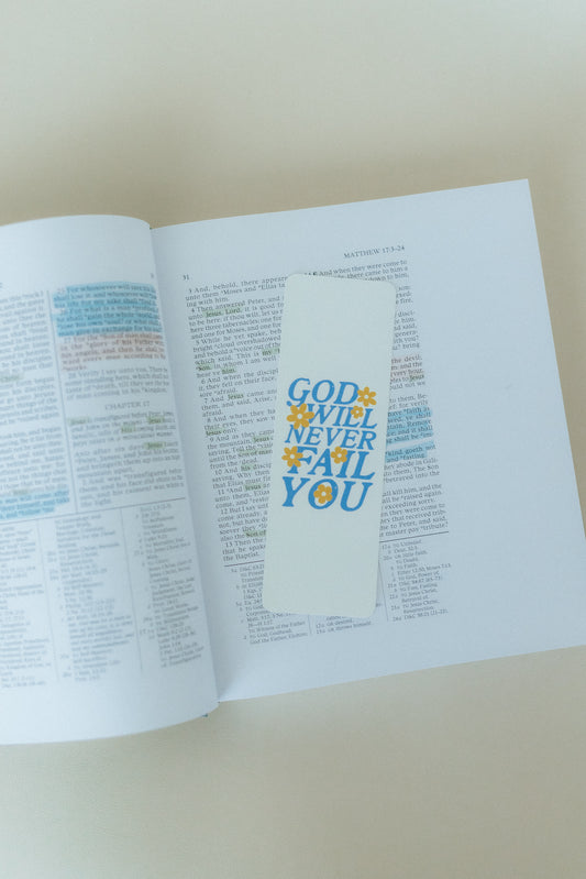 God Will Never Fail You, Christian Bookmark