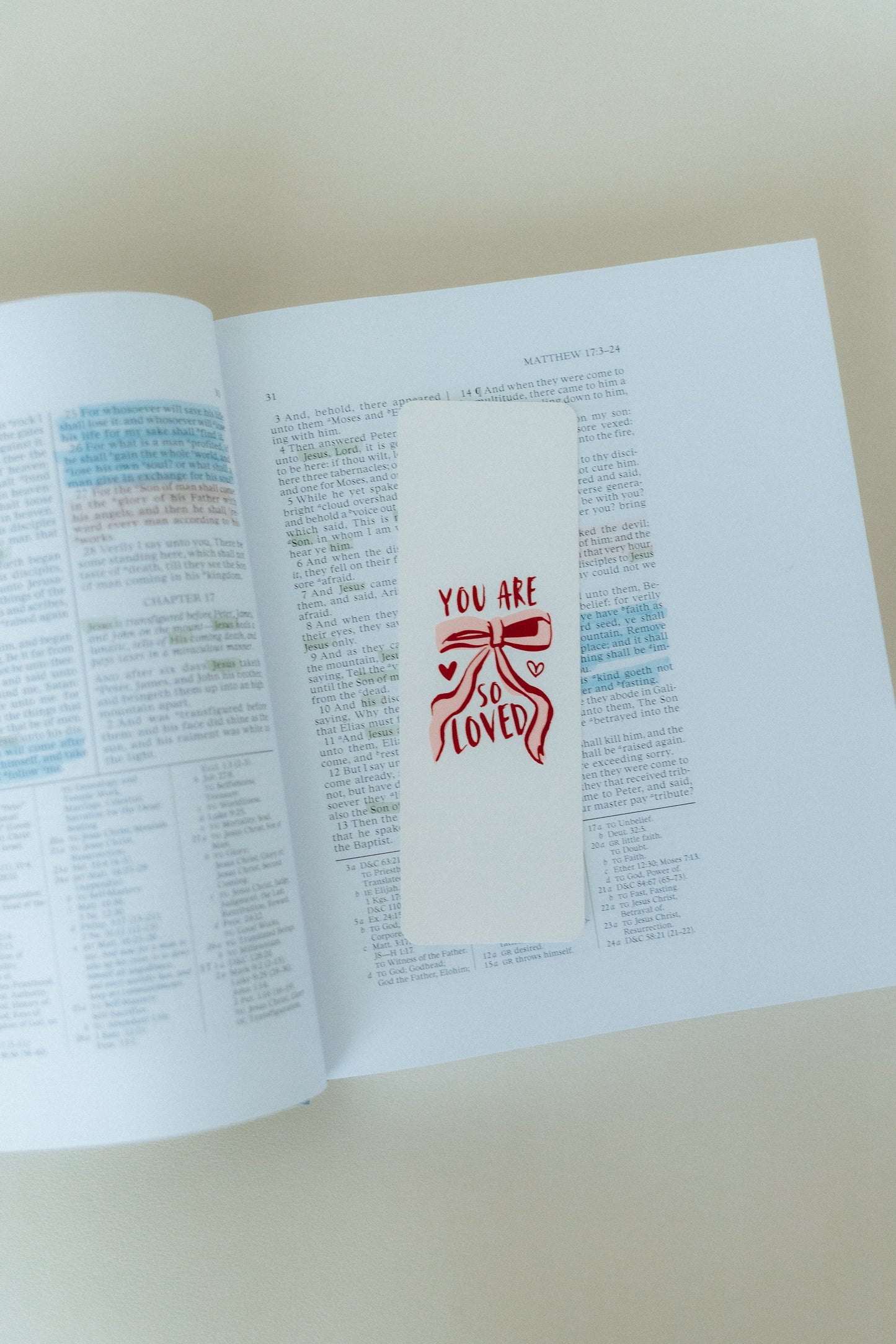 You Are So Loved, Bow, Christian Bookmark
