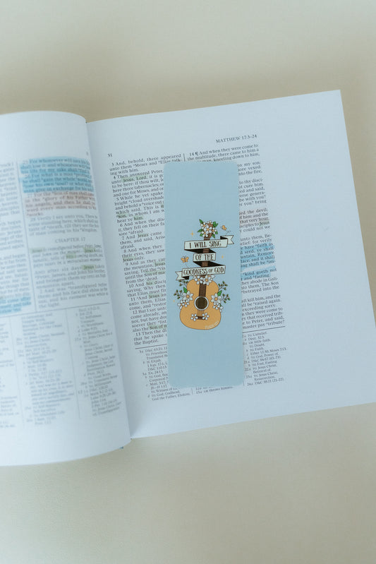 I Will Sing Of The Goodness Of God, Blue, Christian Bookmark
