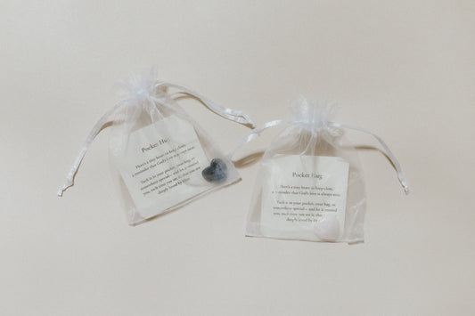 Pocket Hug, Ministering Handout, Pink or Blue Stone, Christian Gifts
