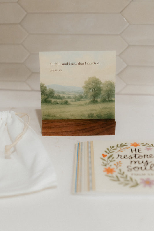 Joyful Faith, 12 Uplifting Scripture Cards With Wood Stand, Christian Gift