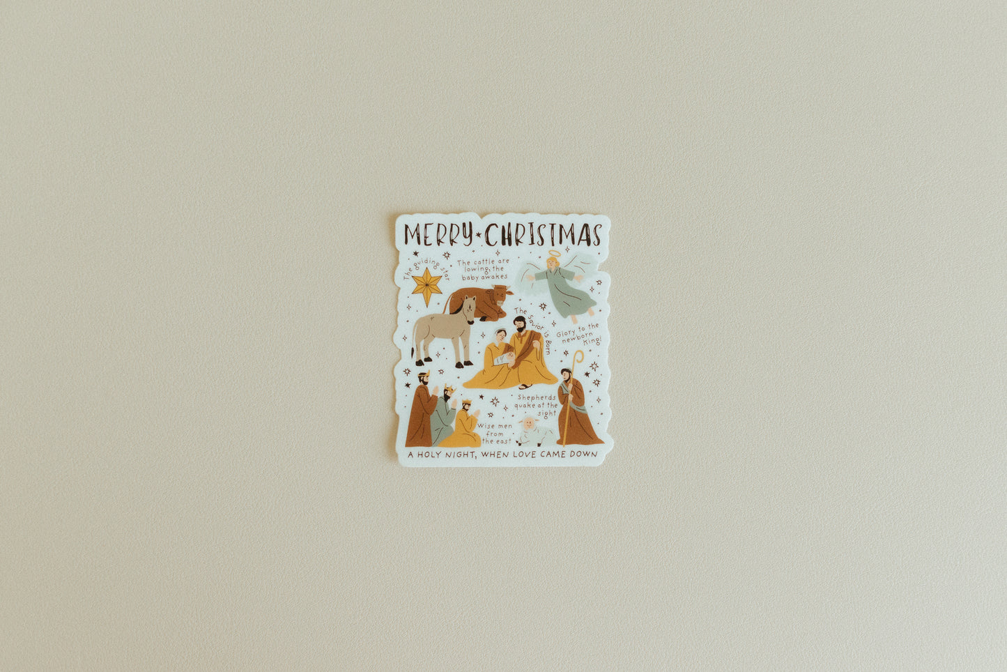 Christmas Nativity, Waterproof Vinyl Sticker, 2.6x3"