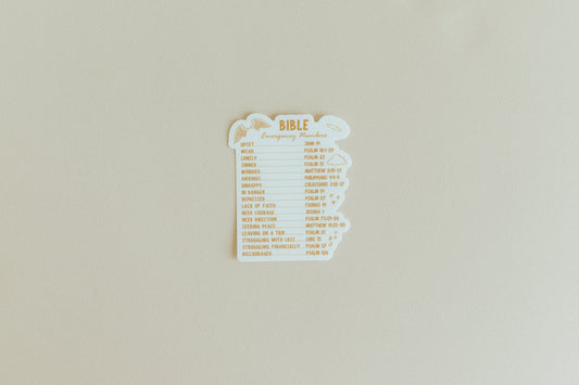 Bible Emergency Numbers, Waterproof Vinyl Sticker, 2.5x3"