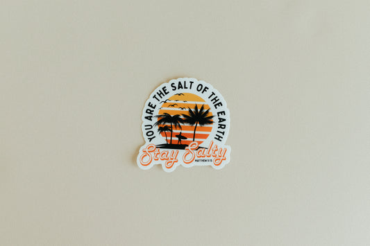 Stay Salty, Waterproof Vinyl Sticker, 2.9x3"