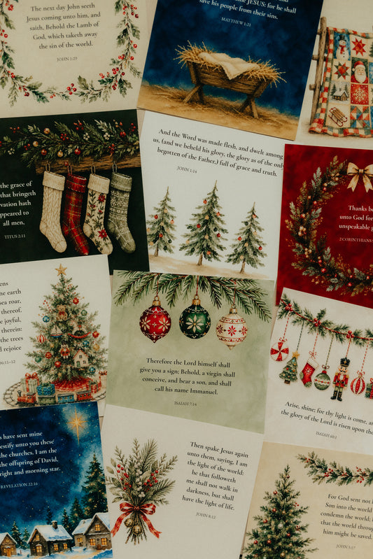 Merry & Bright, Signature Scripture Cards, Christian Gifts