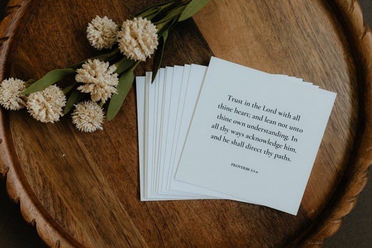 Minimalist, 12 Uplifting Scripture Cards With Wood Stand, Christian Gift