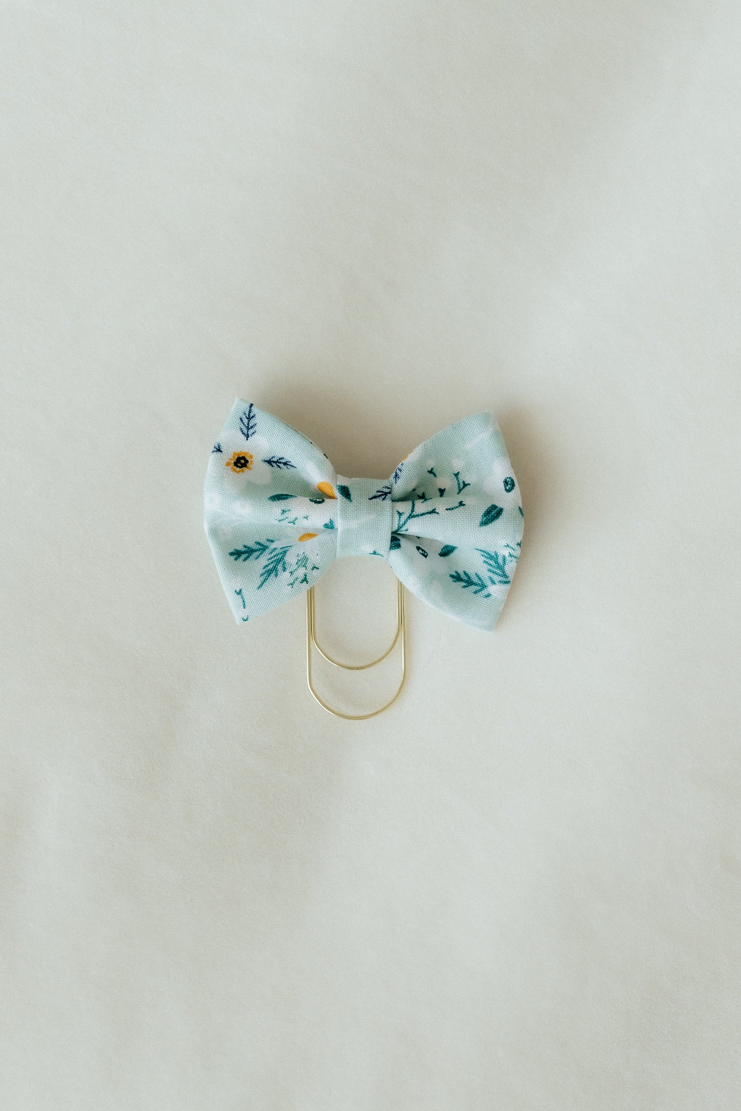 Cotton Bow Bookmark - Blue Floral