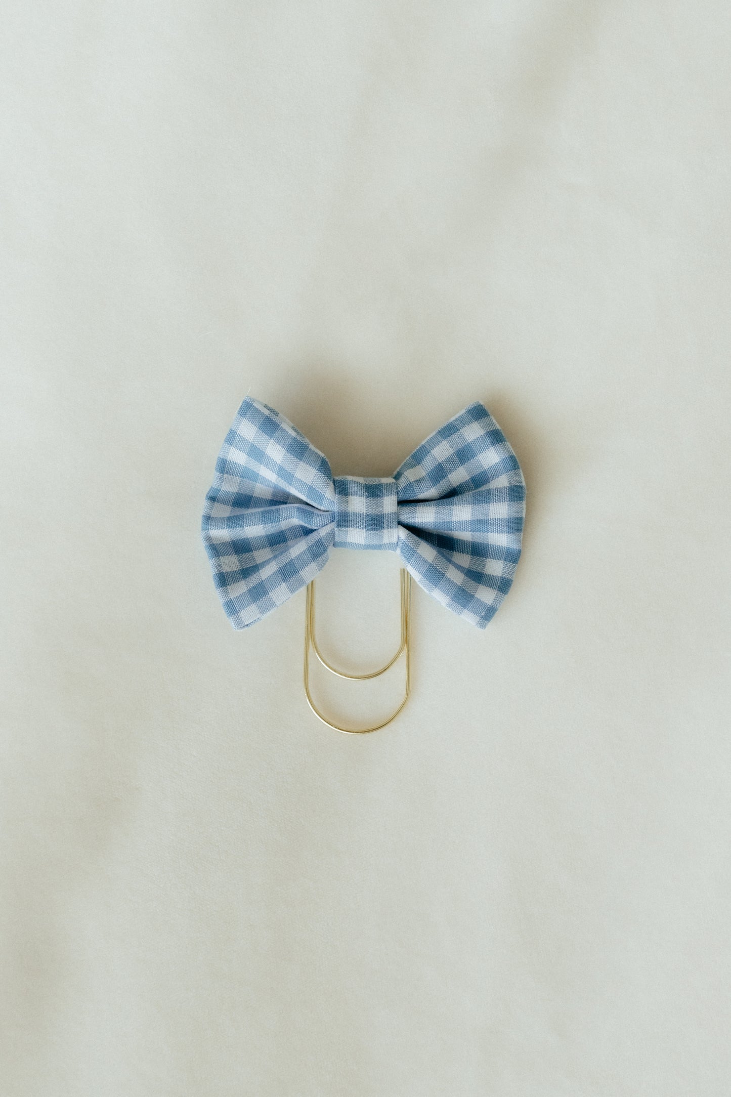 Cotton Bow Bookmark - Checkered Blue