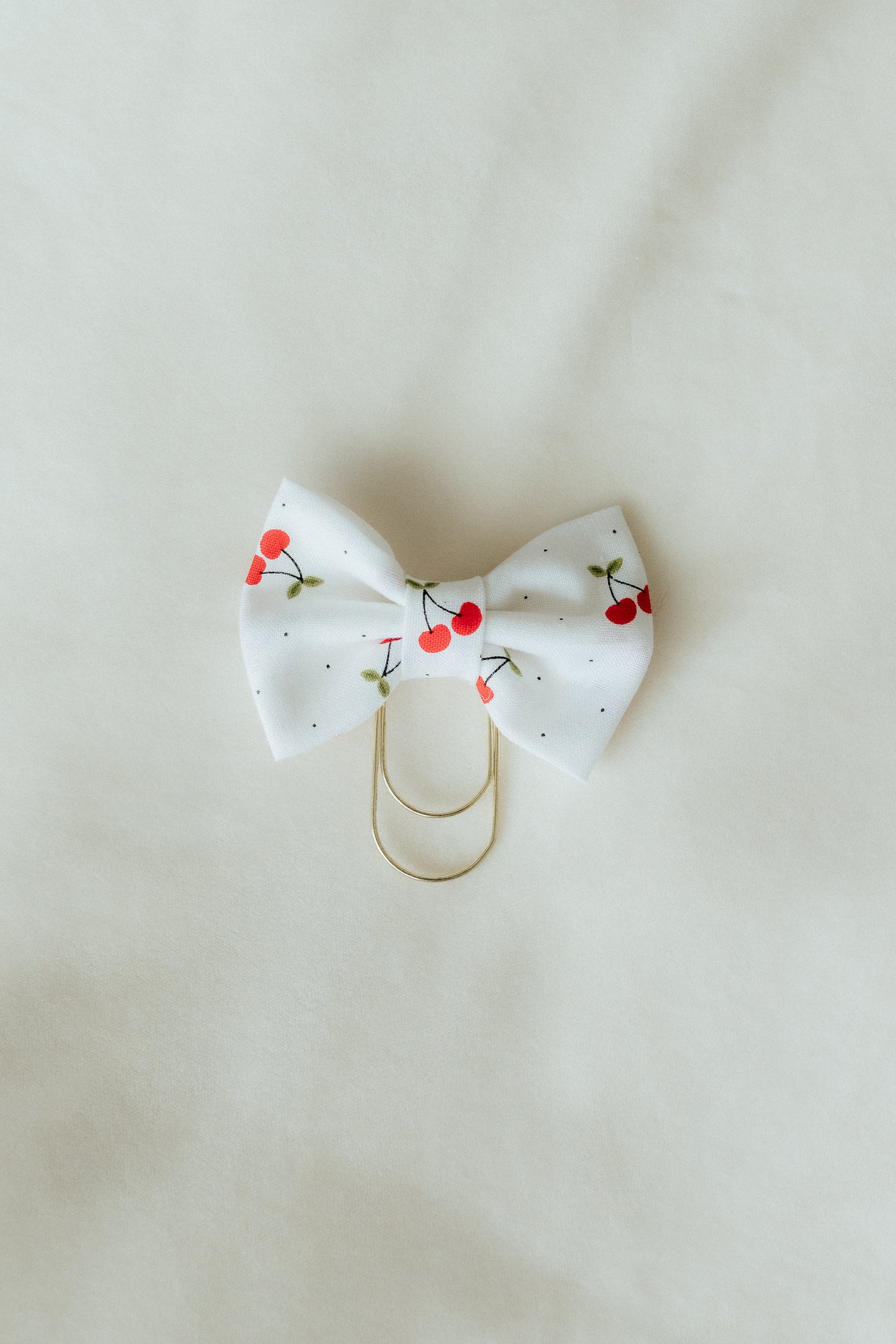 Cotton Bow Bookmark - Cherries