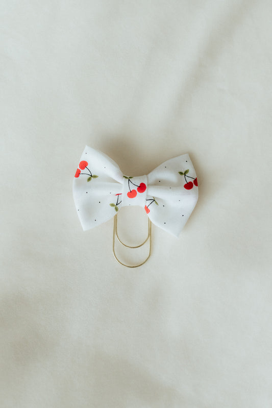 Cotton Bow Bookmark - Cherries