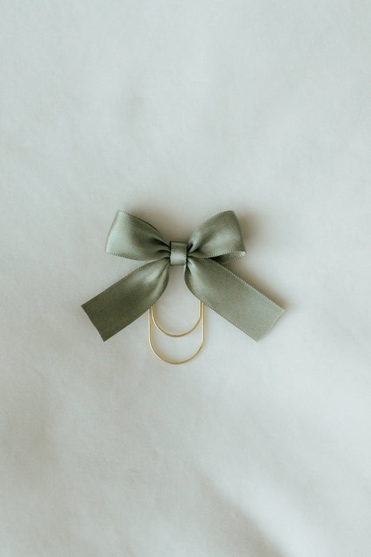 Satin Bible Bow - Sage Green